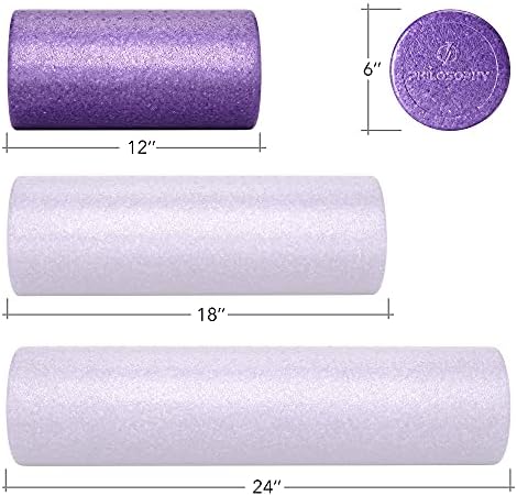 Philosophy Gym 12" High-Density Foam Roller for Exercise, Massage, Muscle Recovery - Round, Purple - Image 5