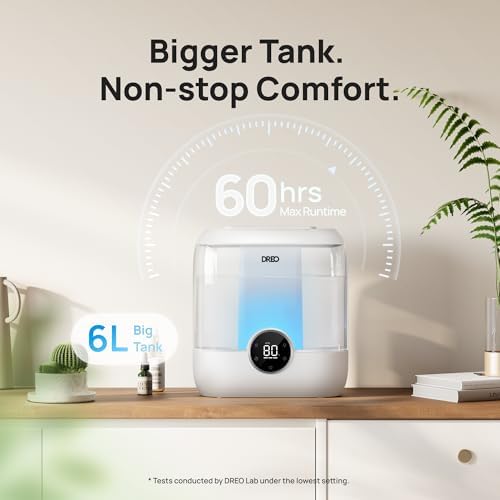 DREO 6L Humidifiers for Bedroom, 60H Runtime, 28 dB Quiet, HM524 - Image 5