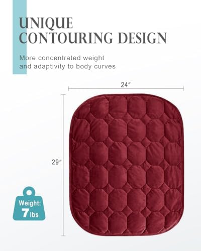 Cottonblue Small Weighted Lap Blanket Pad for Adults 7 lbs 24"x29", Red - Image 3