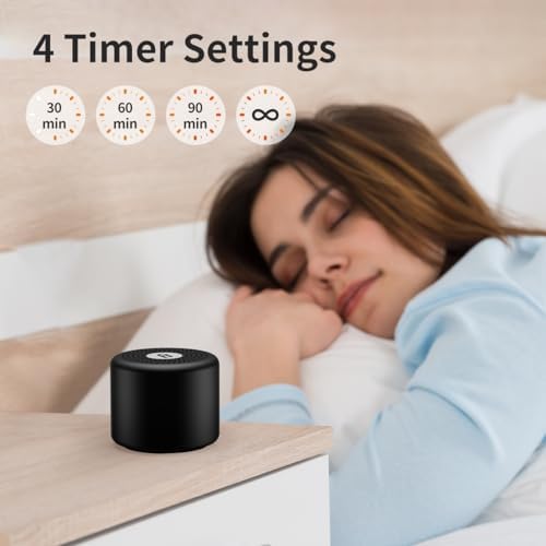Mini Portable Sound White Noise Machine Baby Patter for Sleep with 30 Soothing Sounds for Baby Kids Adults 32 Volume Levels Sleep Soother Auto-Off Timer for Travel Home Office Privacy - Image 3