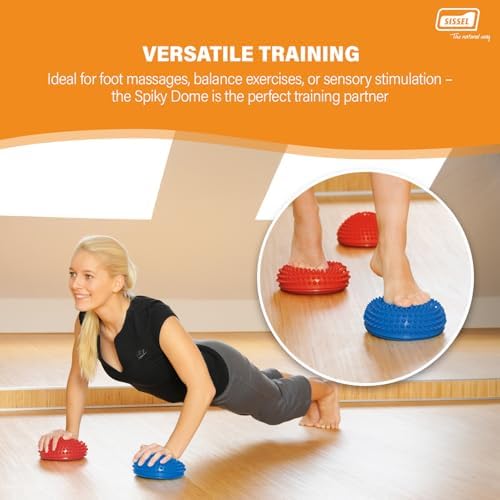 SISSEL Spiky Dome Set of 2 | Balance & Coordination Training Device | 100% Phthalate-Free PVC | Colors: Blue & Red | Foot Massage & Fitness | Supports up to 176 lbs | Ideal for Home Gym & Therapy - Image 6