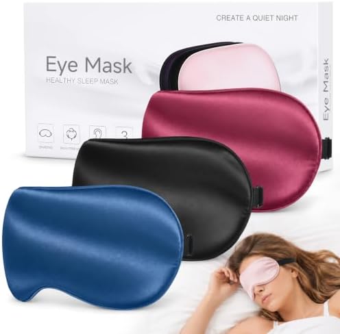 Silk Sleep Mask, Light Blocking Eye Mask for Sleeping with Adjustable Strap by HOME