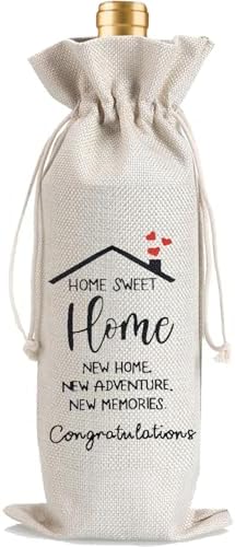1Pcs Housewarming Gifts New Home Wine Bag,Perfect Gifts for New Homeowners, Realtor Gift to Clients,New Home Wine Bag For Friends, with 1Pcs Kraft Blessing Cards and natural jute rope - Image 5