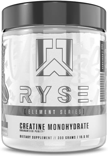 RYSE Creatine Monohydrate Powder - Unflavored - Supports Men & Women Lean Muscle Growth, Strength, Power, and Endurance - Helps Reduce Fatigue and Improve Workout Recovery - 60 Servings by RYSE