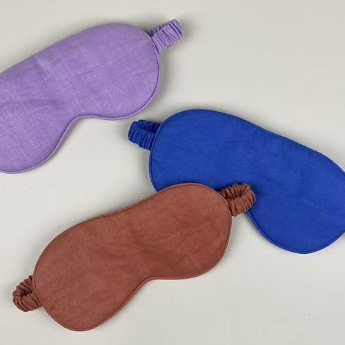 Eye mask Pure Linen Sleep Mask with Elastic Band, No Pressure On Eyes,Side Sleeper Eye Cover Organic Cotton Core Blindfold,Napping & Yoga Travel Essentials (Terrocota) - Image 6