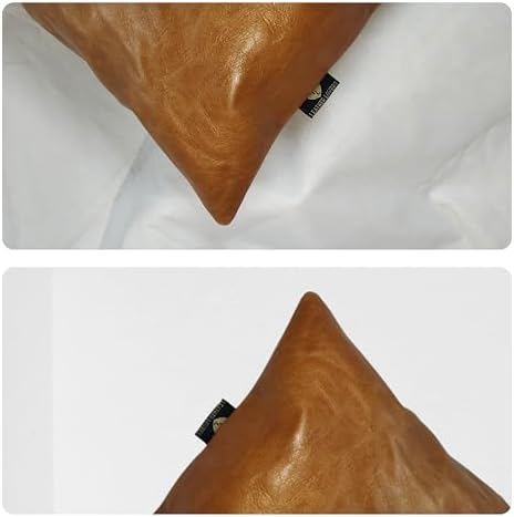 LL LEATHER LOVERS 100% Lambskin Leather Pillow Cover - Sofa Cushion Case - Decorative Throw Covers for Living Room & Bedroom, Gold Crunch Plain Pack of 1-18X26 Inch - Image 6
