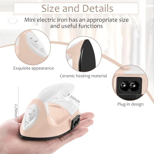 Honoson Mini Craft Iron with Charging Base Tiny,Light Khaki - Image 2
