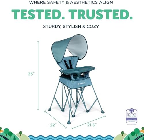 Baby Delight Go with Me Uplift Deluxe Portable High Chair, Blue Wave - Image 4