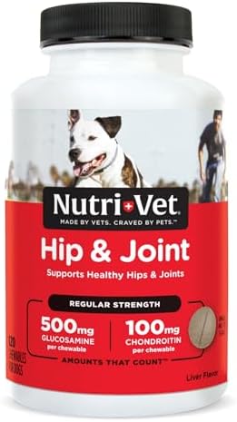 Nutri-Vet Hip & Joint Dog Supplement, 500mg Glucosamine, 120 Count by Nutri-Vet