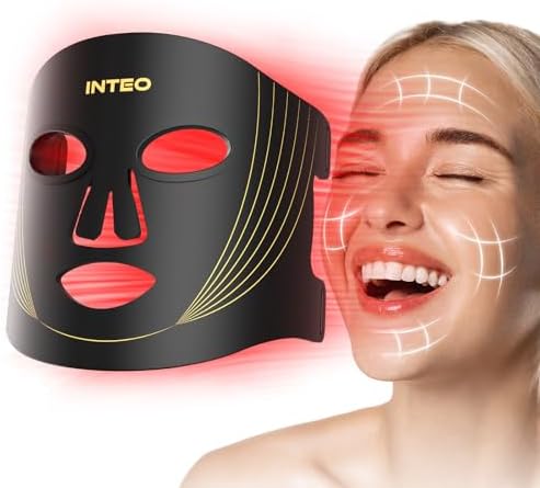 INTEO Red Light Therapy Mask for Face, 850nm NIR LED Face Mask with Timer by REDLIGHTWELLNESSATHOME