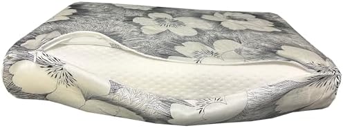 Silk Pillowcase for Memory Foam Pillow Neck Pillow, Pure Mulberry Silk Pillow Case for Cervical Pillow Contour Pillow (Grey White Flower, 21"" x 14.5"" x 4.9""/4.2""), ZT19114M - Image 4