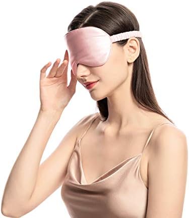 Mulberry Natural Silk Sleep Mask for Women & Men with Elastic Strap, Super Soft Sleeping Eye Mask, Size M, (Pink) - Image 6