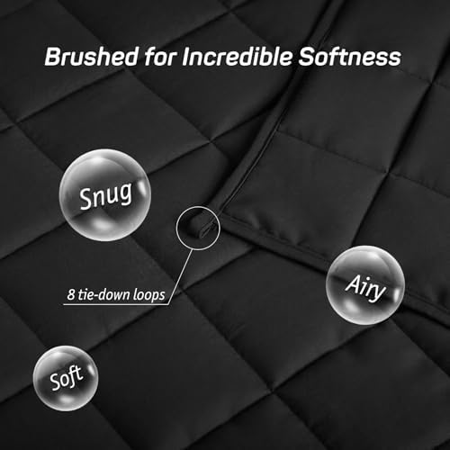 Weighted Blanket for Adults 15lbs, Queen Size Heavy Blanket for 125-180lbs, Weighted Throw Blanket with Premium Glass Beads, Soft Thick Blanket for Adult All-Season, 60 x 80 inches, Black - Image 5