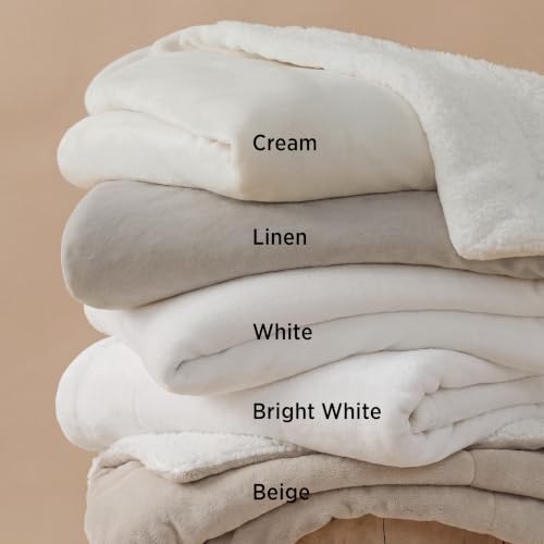 Bedsure GentleSoft Sherpa Fleece Throw Blanket for Couch, Non-Heated, Thick and Warm Throw for Women and Men, Soft Fuzzy Plush Blanket for Winter, Beige, 50x60 Inches - Image 6