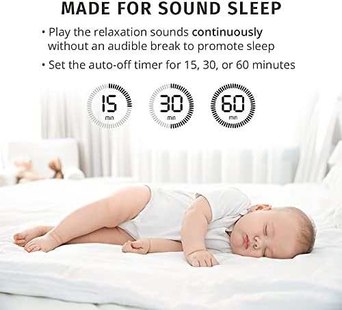 MyBaby SoundSpa White Noise Machine for Babies | 6 Soothing Lullabies for Newborns, Sound Therapy for Travel, Relaxing, Kids, Newborns, Baby Songs, Adjustable Volume, Auto-off Timer, By HoMedics - Image 6