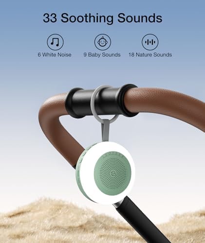 Portable Sound Machine,LEICEX White Noise Machine,33 Soothing Sound 10 Colors Night Light Sleep Machine for Baby Kids,Timer and Memory, Travel Sound Machine for Sleep Office Privacy Travel(Mint) - Image 3