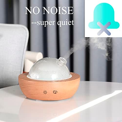 Glass Essential Oil Diffuser,Real Wood Base,Bluetooth Speaker,2025 Upgrade Aromatherapy Diffuser,Aroma Diffuse with Music Player,LED Light in 7 Colors，Home Office Bedroom（Non-Glass Reservoir） - Image 4