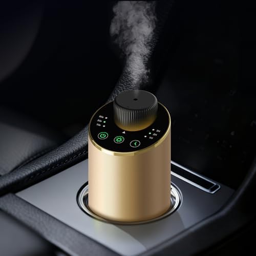 Waterless Essential Oil Diffuser Scent Aromatherapy Diffusers for Home, Car, Aluminum Alloy Battery Operated Cordless Air Freshener, 4 Timers & 3 Mist Levels, 5/10/20ml Capacity (Gold) - Image 5