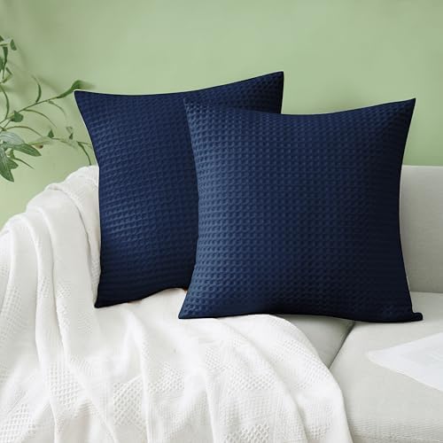 100% Egyptian Cotton 600 TC Waffle Weave Throw Pillow Covers 2 Pack - Image 3