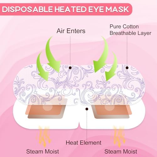 XPCARE 60 Pack Steam Eye Mask Disposable for Dry Eyes Cornea Care (Rose) - Image 2