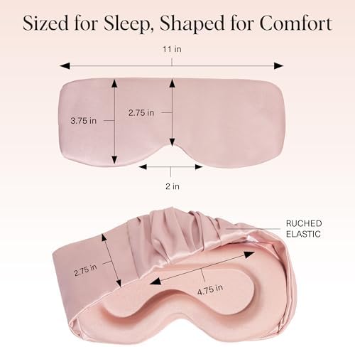 Kitsch Contour Satin Sleep Mask | Eye Masks for Sleep - Blush - Image 5