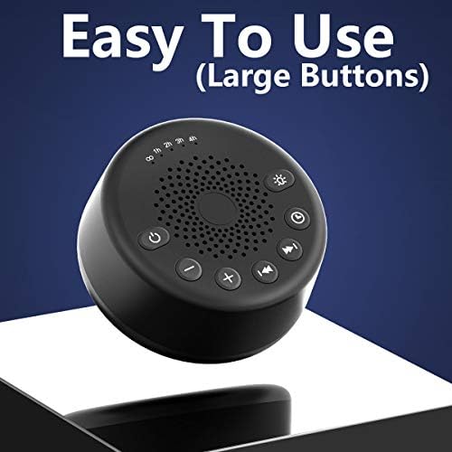 Easysleep Loudspeakers White Noise Machine with 25 Soothing Sounds and Night Lights with Memory Function 32 Levels of Volume and 5 Sleep Timer Powered by AC or USB for Sleeping (Black No Light) - Image 4