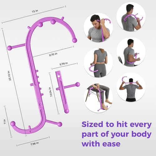 Detachable Trigger Point Massage Cane, Button-Release Design Massage Hook for Back, Neck & Shoulder Pain Relief, Pressure Point Massage Tool for Muscle Recovery (Large, Pink) - Image 5