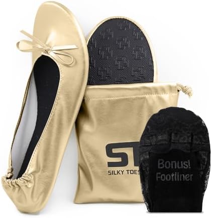 Foldable Flats for Women, Portable Ballet Shoes for Wedding &Travel Comfort by SilkyToes
