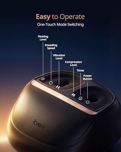 ibreo 4-in-1 Shiatsu Foot Massager with Heat, Deep Kneading, Air Compression, Vibration, FSA Eligible, HSA Eligible for Neuropathy, Plantar Fasciitis, Pain Relief, Gift for Women & Men Size Up to 14 - Image 5