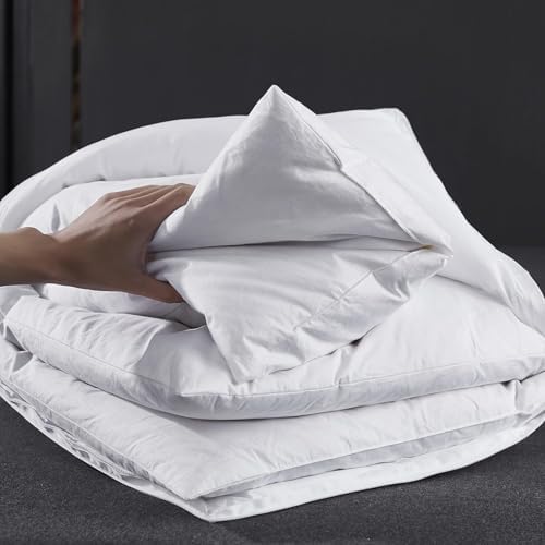 Three Geese Adjustable Layer Goose Feather Pillow Queen Size,Assemblable Bed Pillow with Pillowcase,100% Soft Cotton Cover,Good for Side and Back Stomach Sleeper,Packaging Include 1 Pillow. - Image 4