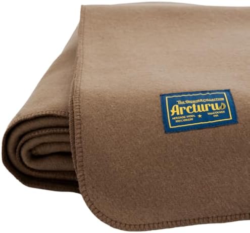 Arcturus Bighorn 100% Virgin Wool Blanket | Heirloom-Quality Wool Bedding for Home & Cabin | Warm, Thick & Durable (Queen Size, Mocha) by Arcturus