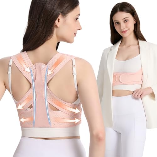 Posture Corrector for Women Back Brace Shoulder Straightener Pink, M/L by WNIEYO