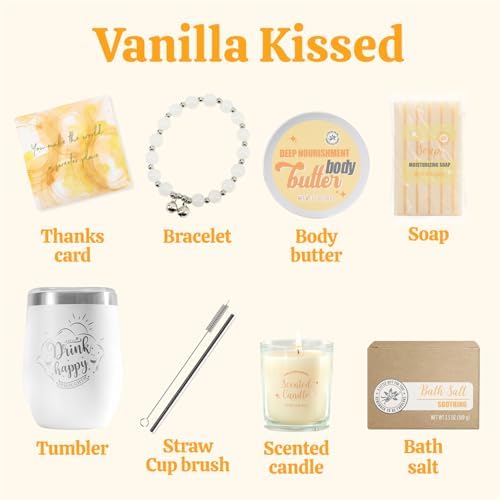 BODY & EARTH Gifts for Women Birthday Gift Sets, Vanilla Bath Set Spa Gifts for Women, 6pcs Womens Gift Vanilla Spa Kit for Christmas - Image 2