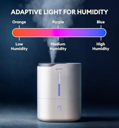 GENIANI Ultrasonic Cool Mist Humidifier for Bedroom, Large Rooms, Home, 4L - Easy Fill & Clean Humidifier for Plants w/Auto Shut-off, 40H Runtime - Quiet, Top Fill Air Humidifier - Image 5