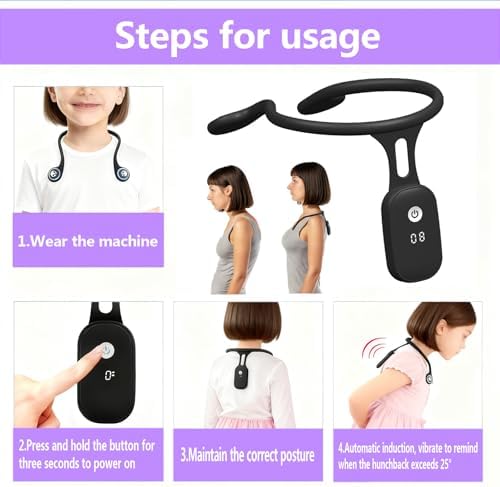 Intelligent Posture Corrector and Trainer for Women and Men, Rechargeable Silicone Automatic Induction Back Posture Corrector with Hunchback Monitoring for Adults and Children - Image 3