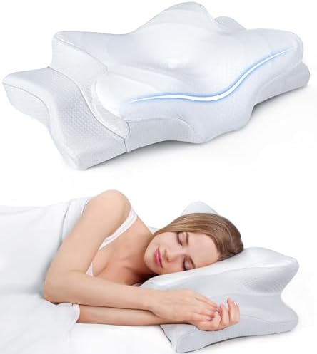 Ultra Pain Relief Cooling Pillow for Neck Support, Adjustable Cervical Pillow Cozy Sleeping, Odorless Ergonomic Contour Memory Foam Pillows, Orthopedic Bed Pillow for Side Back Stomach Sleeper by Cozyplayer
