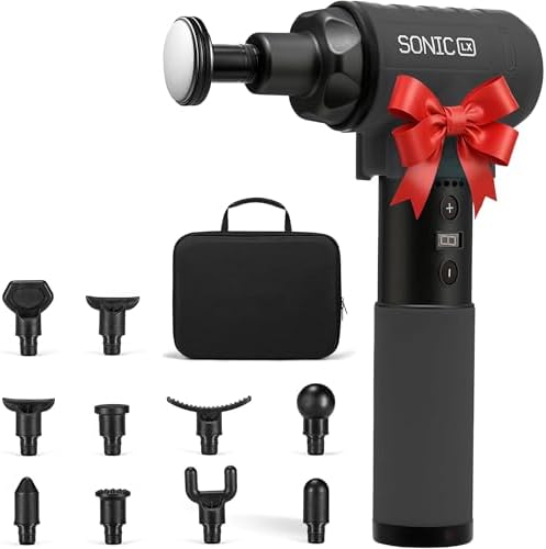 LifePro Sonic LX Percussion Massage Gun Deep Tissue with Heat & 10 Heads by Unknown