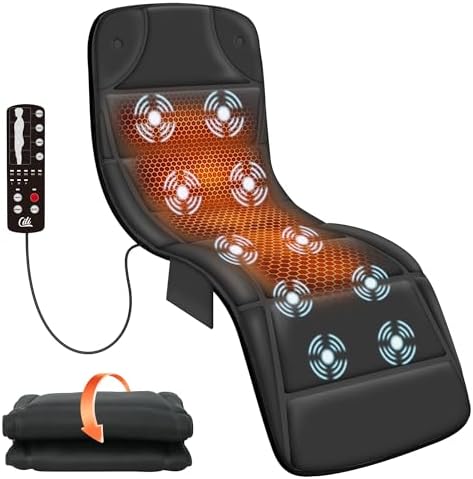 CILI Massage Mat Full Body,Massager Chair Pad,10 Vibration Motors & 5 Massage Modes,Back Massager for Bed,Massage Mattress Pad for Back,Heating Pad with Auto Shut Off by CILI