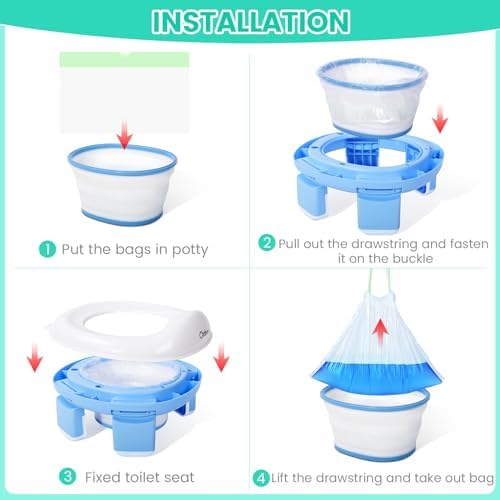 Orzbow Portable Potty Liners with Drawstring, 100 Count, 9.5 x 12.6 inches - Image 5