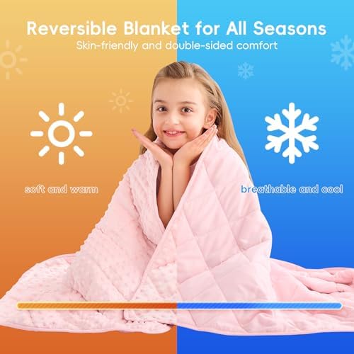yescool Pink Weighted Blanket 7 Pounds Twin Size Cooling Weighted Throw Blanket, Minky Heavy Blankets Warm Weighted Comforter, Big Washable Thick Blankets Gift for 60-90lbs, 40 * 60in - Image 4