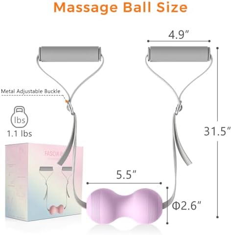 VICSKY Peanut Massage Ball with Adjustable Strap & Handles- Double Lacrosse Myofascial Release Ball, Deep Tissue Roller for Feet Neck & Legs, Muscle Pain Reliever, Easy Control (Purple) - Image 6