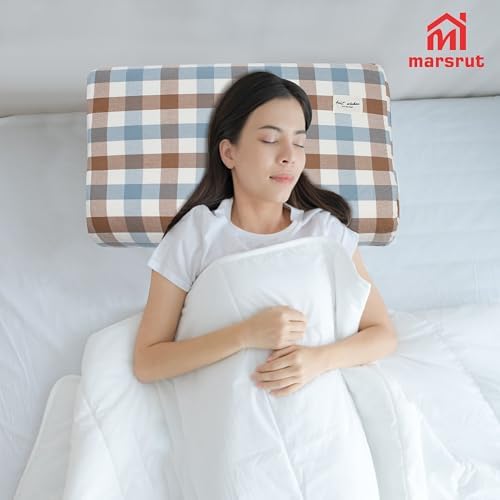 Memory Foam Pillow Case Contour Cover Only, 22.4" x 15.0" x 3.94"/3.15", Cotton Pillowcase with Zipper, Soft Replacement Cases for Ergonomic Latex Neck Cervical Pillows for Pain Relief Protector - Image 6