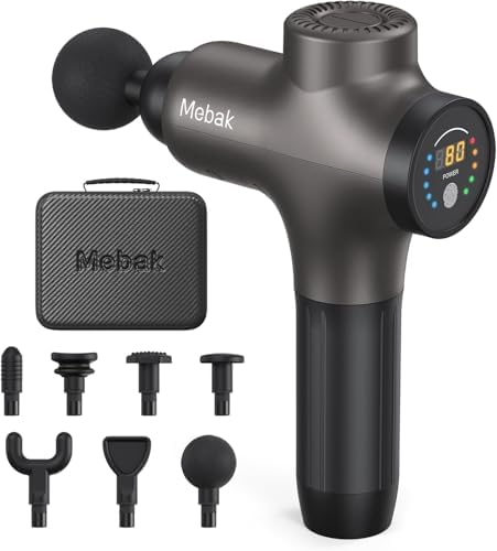 Mebak 3 Massage Gun, Massage Gun Deep Tissue for Athletes, Professional Muscle Percussion Massager, Massager for Shoulder Leg Back Body Pain Relief, Quiet Portable Sport Tool, Gifts for Him by MuscleRelaxationMassageGun
