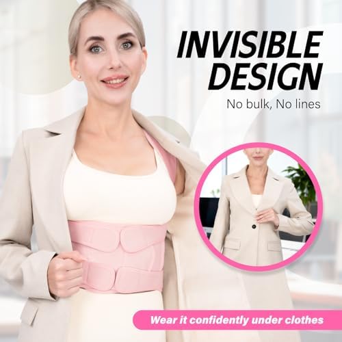 Back Brace Posture Corrector for Women & Men, Adjustable Full Back Support, Shoulder Straightener for Upper & Lower Back Pain Relief-Scoliosis, Hunchback, Waist Trainer (Medium, Pink) - Image 4