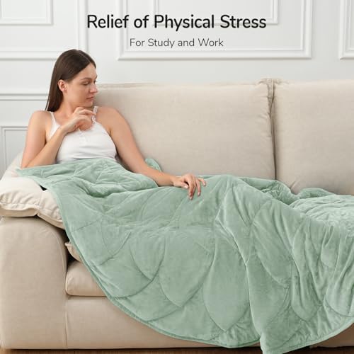 Weighted Blanket for Adults 15 lbs, 60" x 78" washable Blankets, Sage Green - Image 5