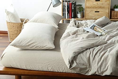 F.Y.Dreams 100% Washed Cotton Duvet Cover for Weighted Blanket 48x72 inches with 16 Ties, Zipper on Long Side/Khaki/Just Duvet Cover - Image 6