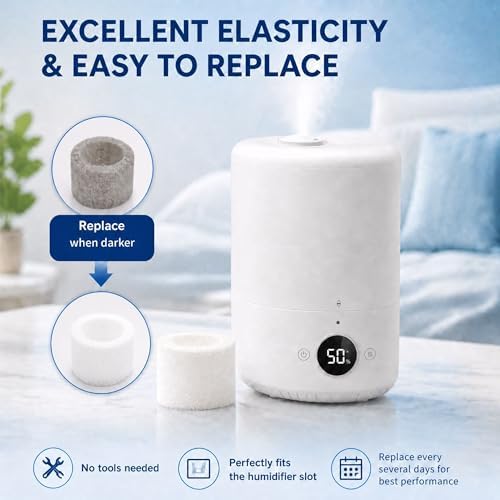 50-Pack Top Fill Humidifier Replacement Filters Compatible with Levoit Humidifier Models Classic160, Dual150, Dual200S, Classic300S, LV600S, OasisMist 450S, Superior 6000S - Image 5