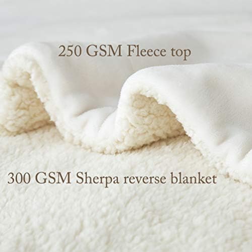 LBRO2M Sherpa Fleece Bed Blanket Super Soft Plush Warm Throw Queen 90"X90" - Image 4