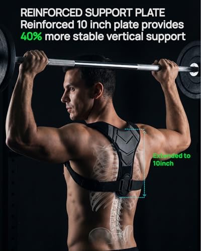 Gymgoer‘s Back Posture Corrector For Men With Reinforced Support Plate. High-Tension Posture Brace To Open Shoulders. Pro-Grade Back Straightener For Peak Gym Form - Image 3
