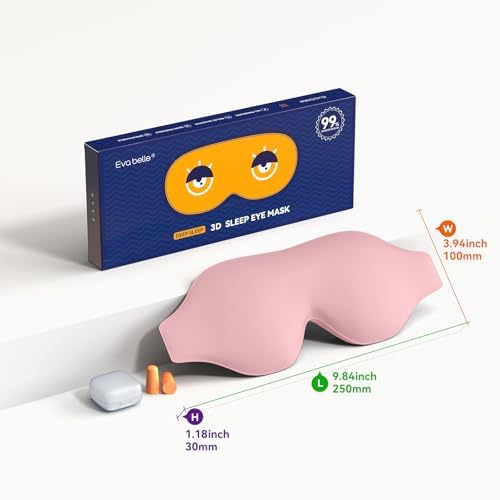 Sleep Mask, EVA BELLE Eye Mask for Men Women, Zero Pressure 3D Sleeping Mask, Cool Super Smooth Light Blocking Soft Eye Shade Cover Memory Foam, Lightweight for Home Travel Use - Image 7